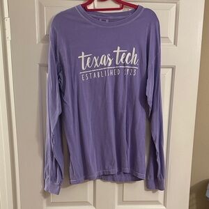 Comfort Colors Purple Long Sleeve Texas Tech Tee